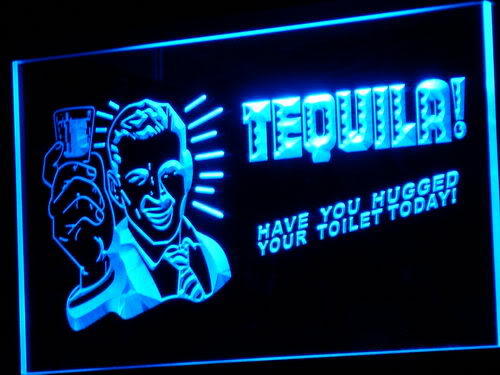 TEQUILA Have You Hugged Your Toilet Neon Sign